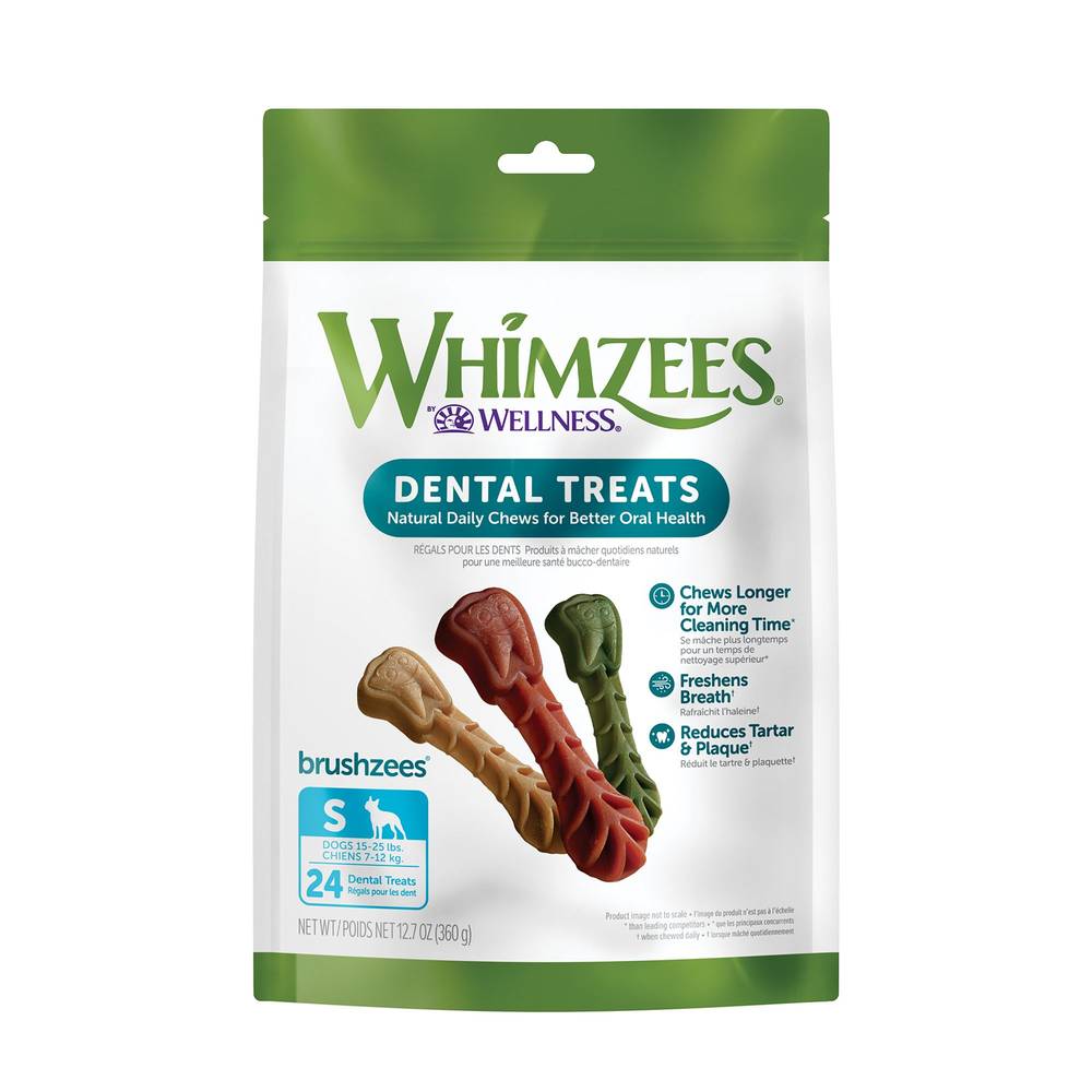 WHIMZEES Brushzees Small Dental Dog Treat - Natural, Grain Free (Size: 24 Count)