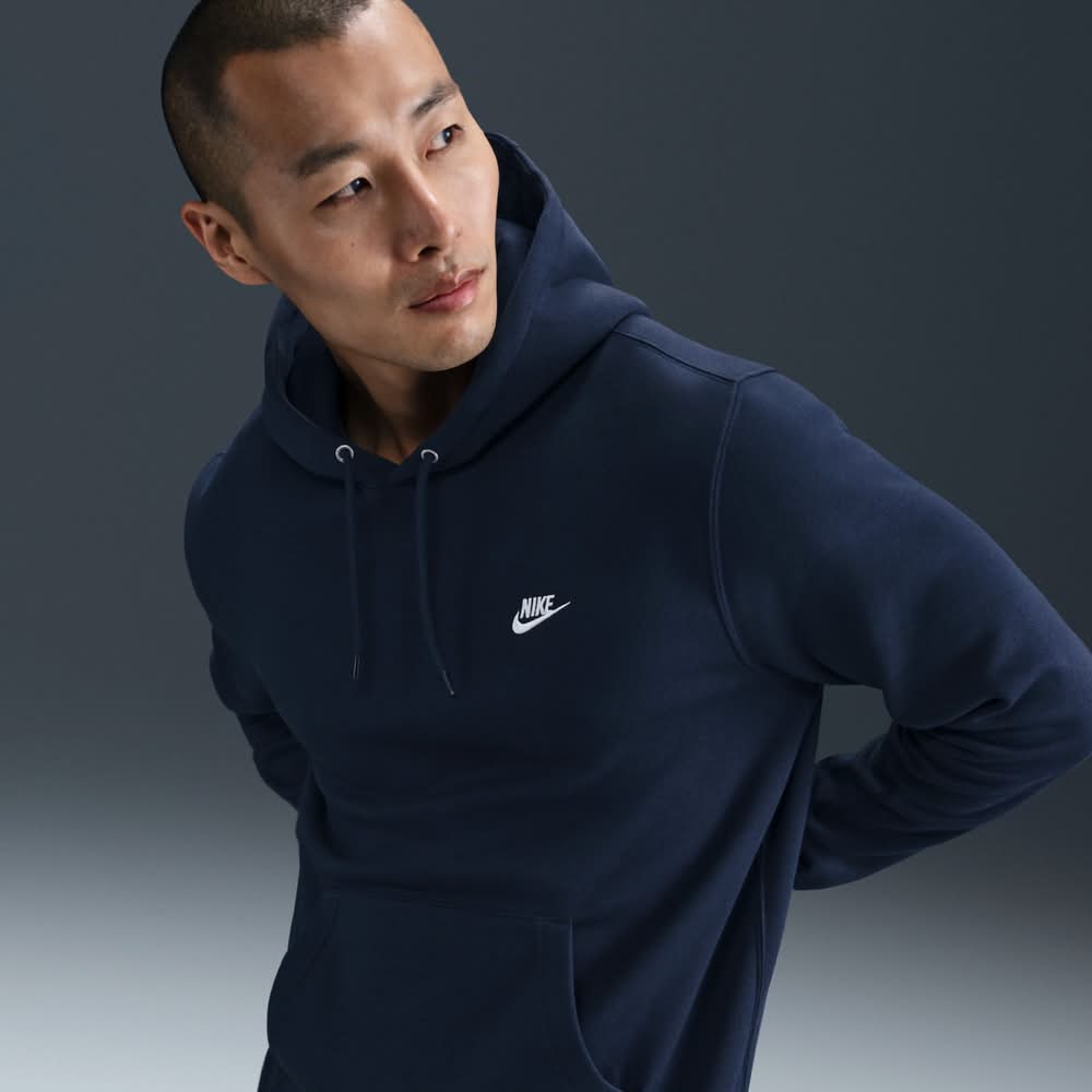 Nike Men's Club Fleece Hoodie (Obsidian, M)
