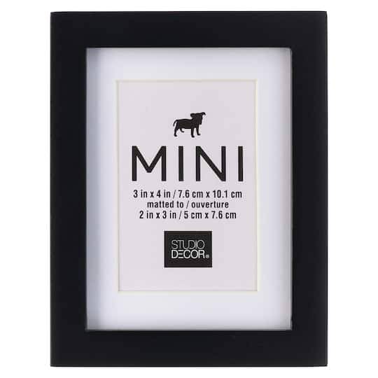 Studio Décor Mini Frame With Mat, 3" x 4", Black