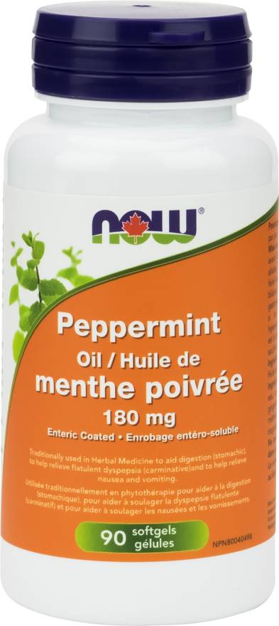 Now Peppermint Oil Softgels 180 mg (90 units)