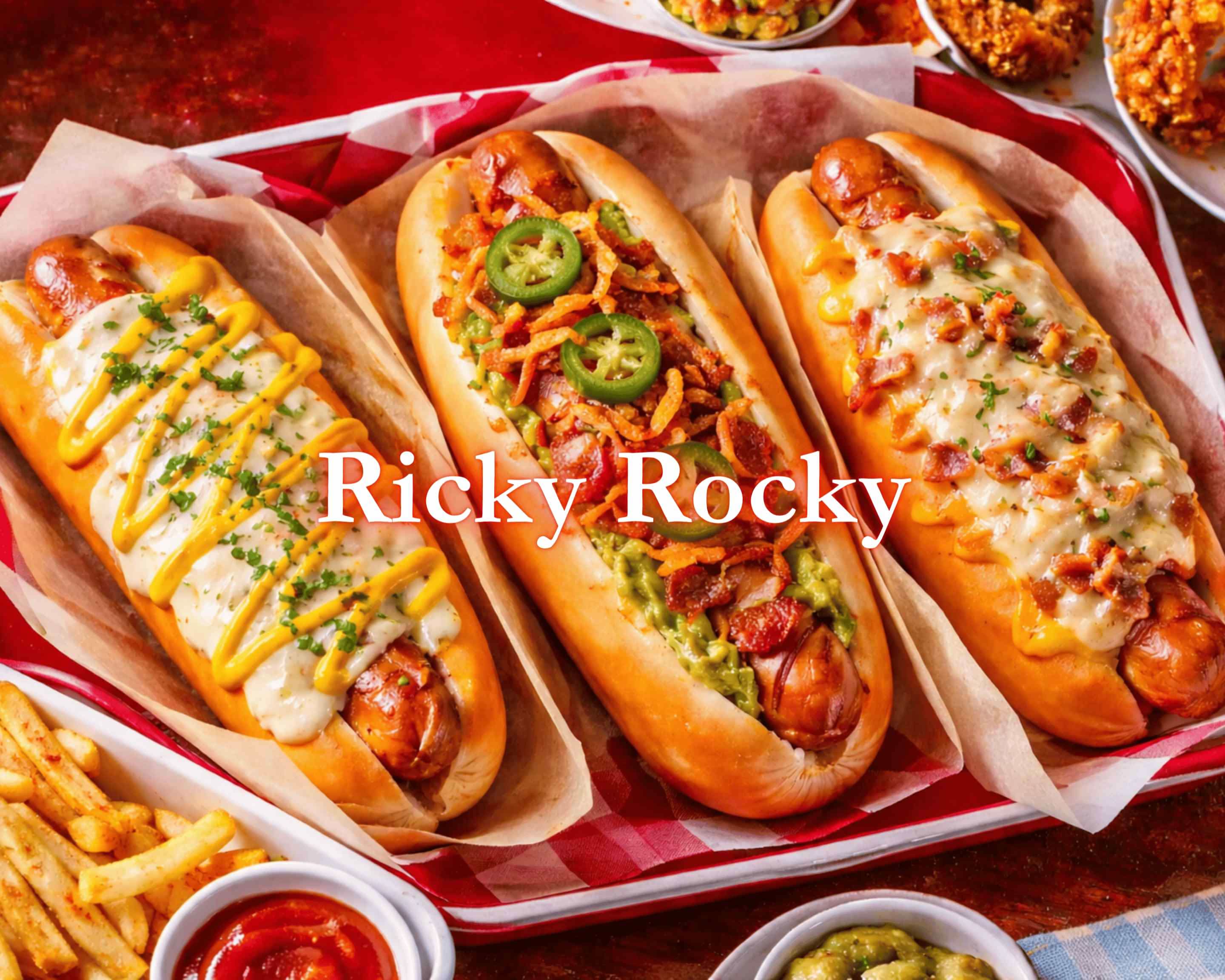 本格USAホットドッグ専門店】RickyRocky delivery & takeaway menu