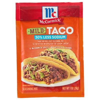 Mccormick 30% Less Sodium Mild Taco Seasoning Mix - 1 Oz