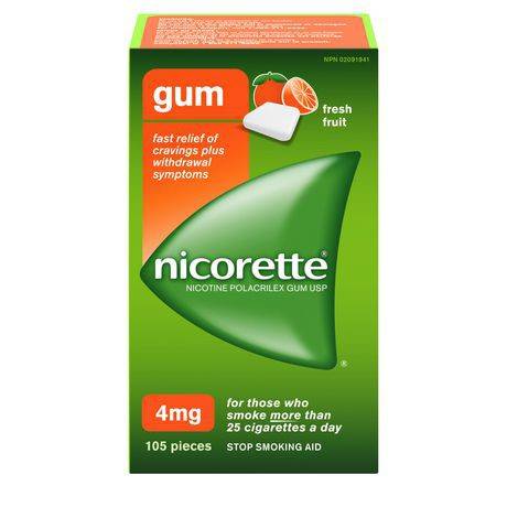 Nicorette Nicotine Fruit Chill Gum 4 mg (105 units)