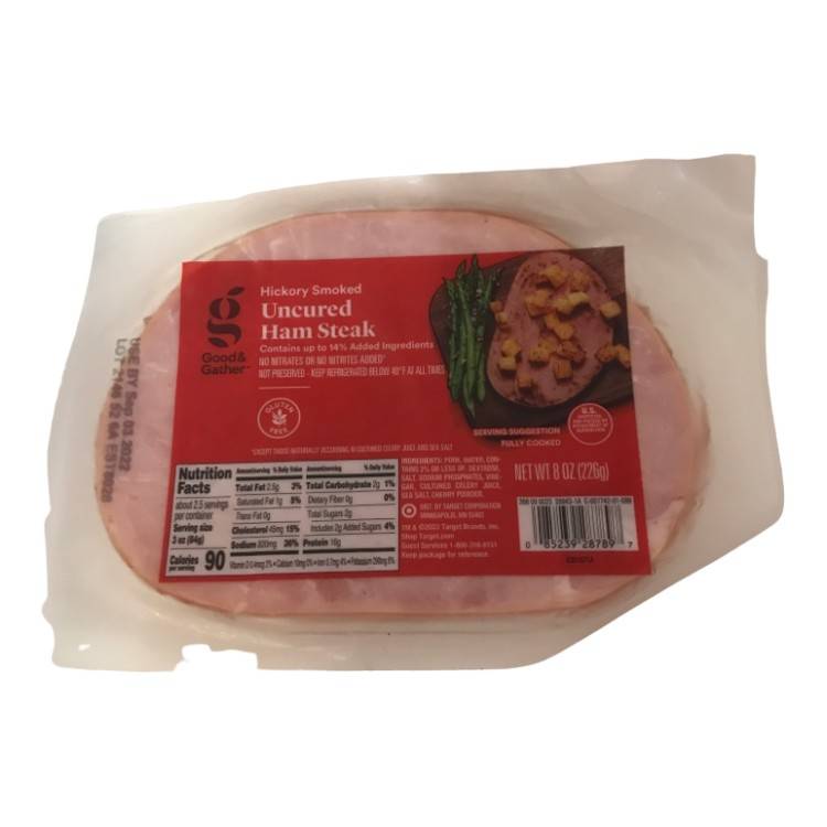 Hickory Smoked Uncured Ham Steak - 8oz - Good & Gather™