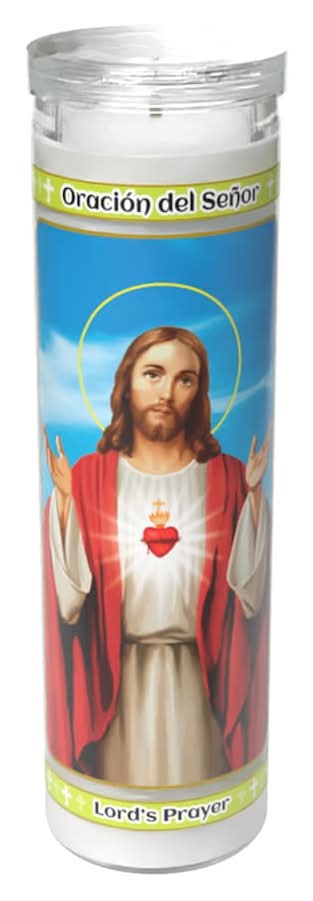 Lords Prayer Unscented Glass Candle