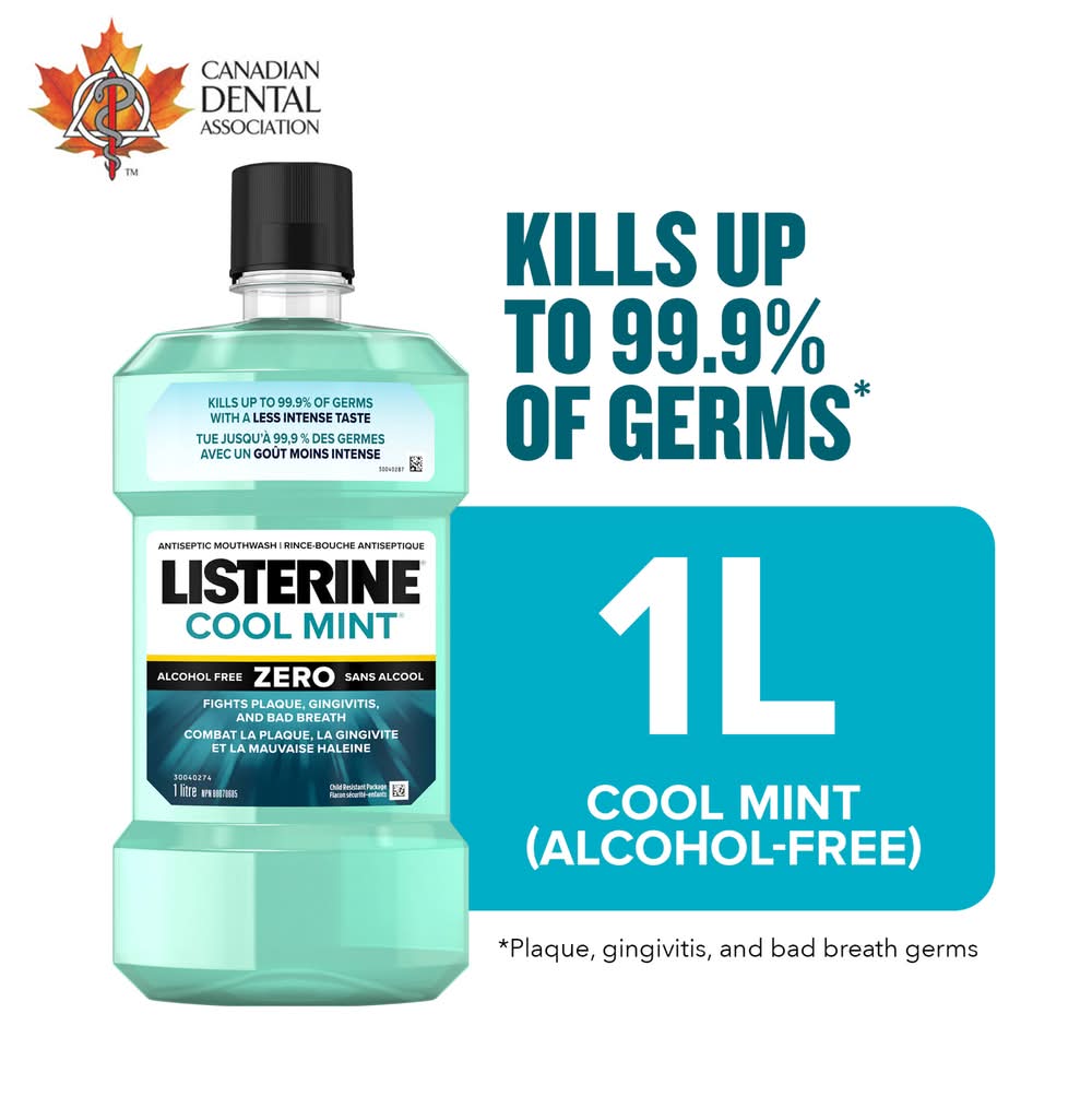 Listerine Zero Antiseptic Mouthwash, Cool Mint (1 L)