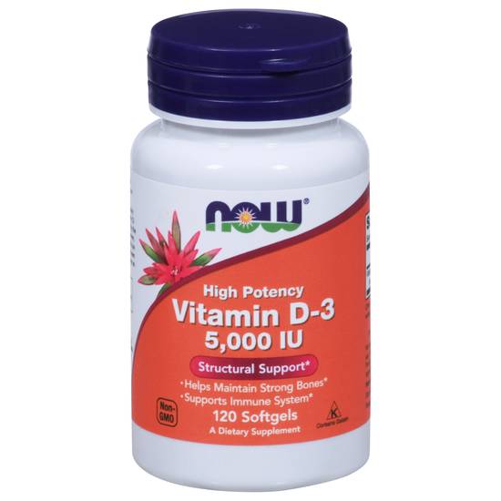 Now Vitamin D-3 5000 Iu Softgels