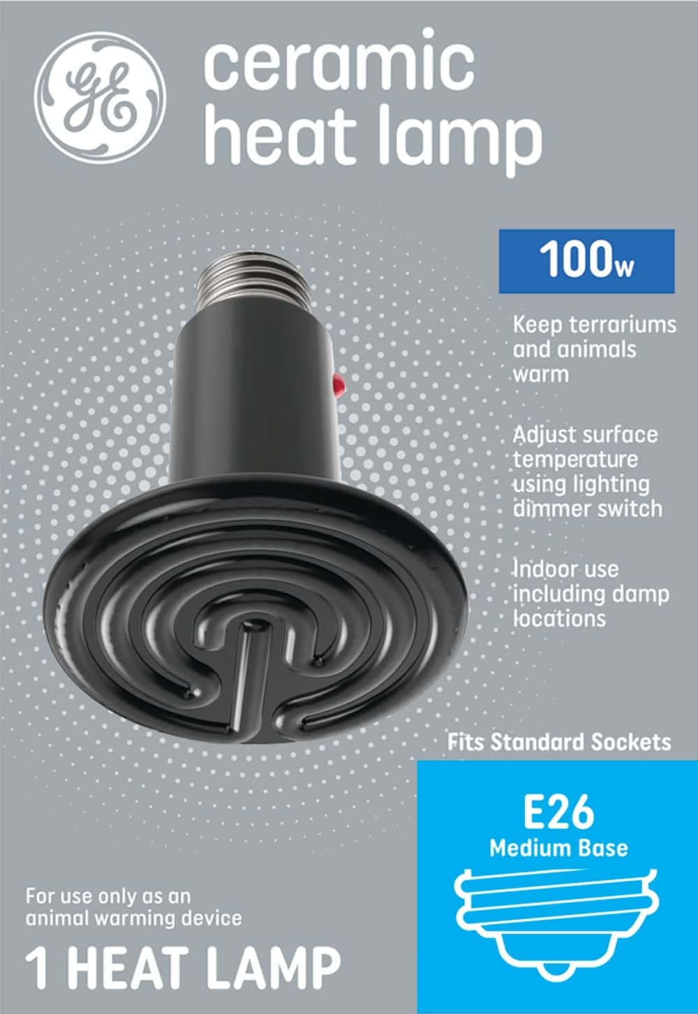 GE Heat Lamp R20 Full spectrum Medium screw base E26 Dimmable LED Specialty Light Bulb