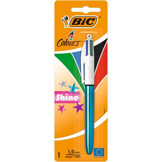 Bic - 4 Couleurs shine stylo-bille rétractable pointe moyenne (1,0 mm) corps assortis métallisés (sans choix possible)