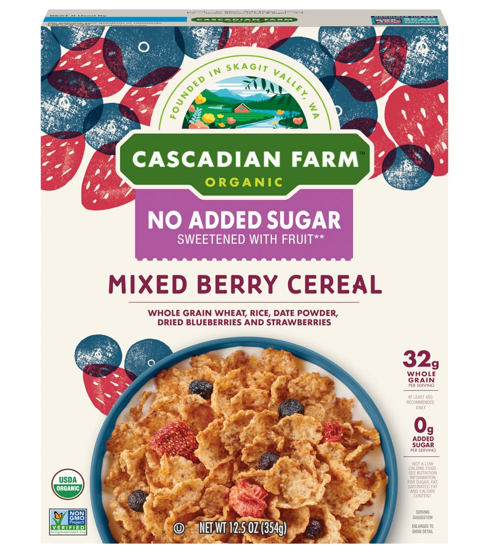 Cascadian Farm Organic Mixed Berry Cereal No Added Sugar (12.5 oz)