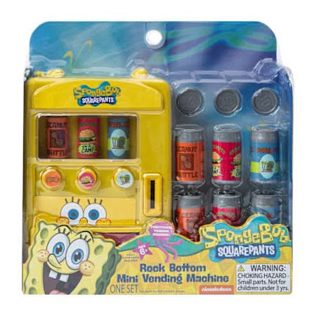 SpongeBob SquarePants™ Rock Bottom Mini Vending Machine Set Vending Machine Cans
