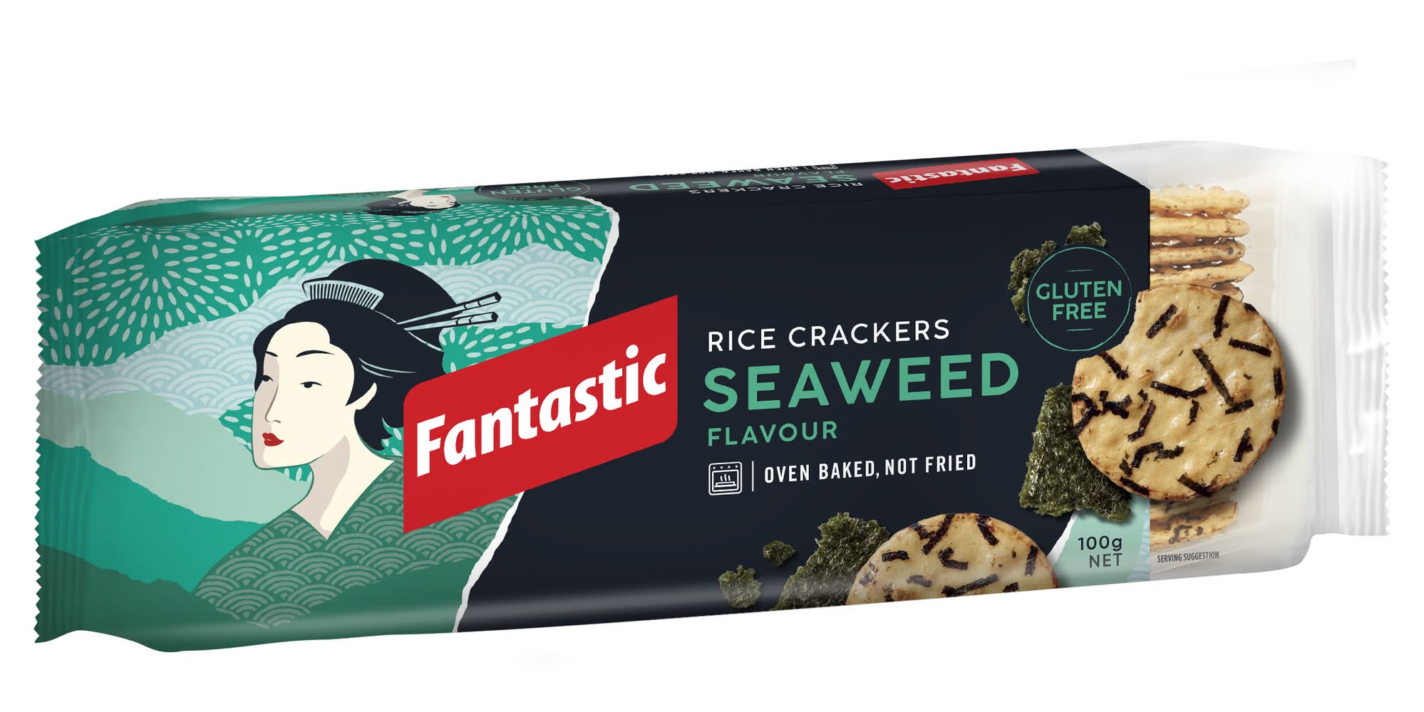 Fantastic Rice Crackers, Seaweed (100g)