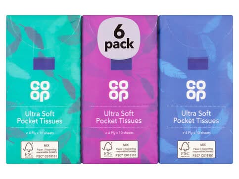 Co-op Facial Tissues 6X10PACK