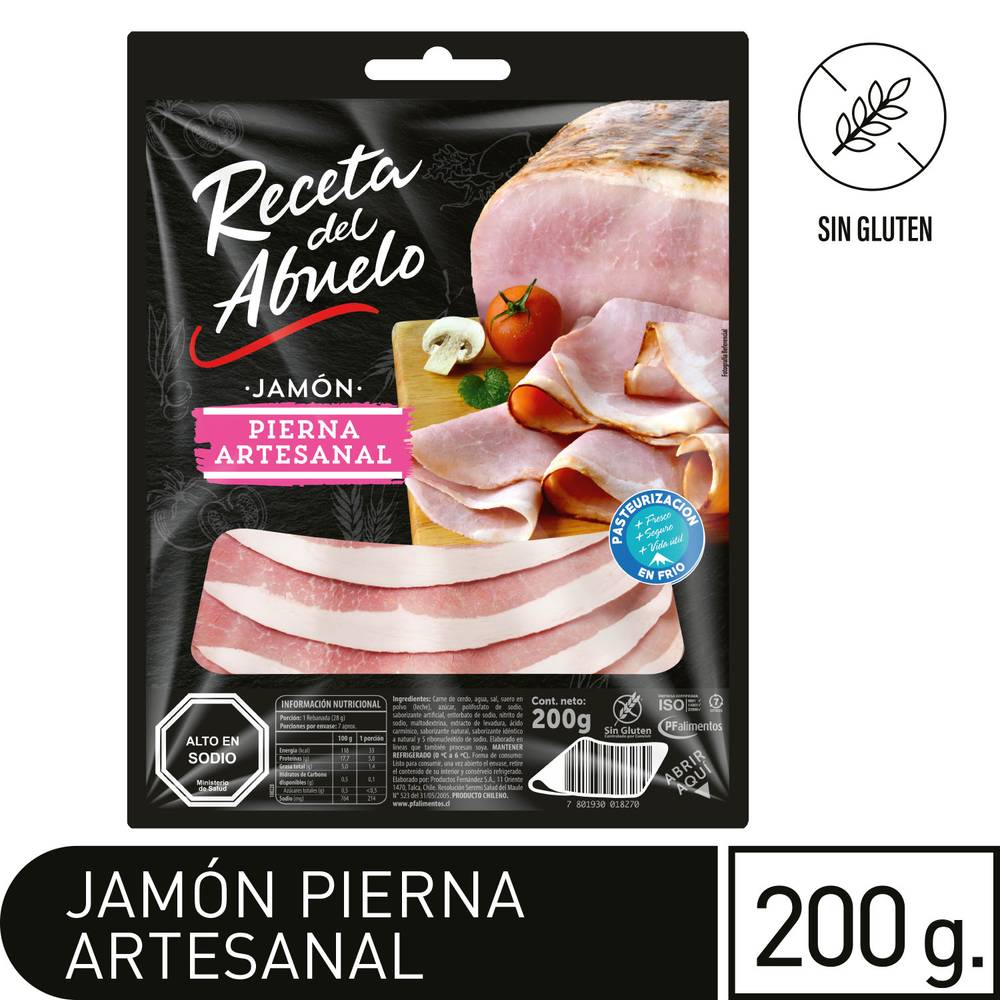 Receta del abuelo jamón de pierna artesanal (200 g)