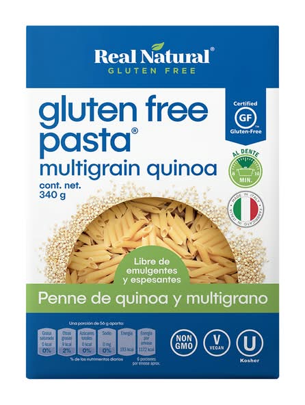 Real Natural · Gluten free pasta penne, quinoa-multigrano (340 g)