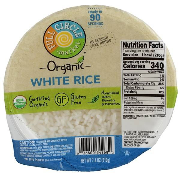 Full Circle Gluten Free Kosher Organic White Rice Bowl