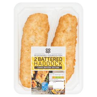 Co-op 2 Battered Haddock 270g