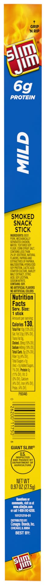 Slim Jim Mild Smoked Snack Stick (0.97 oz)