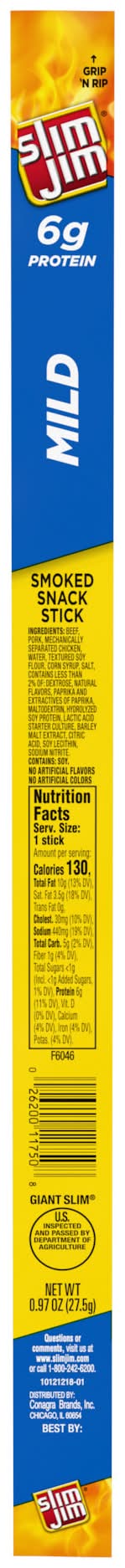Slim Jim Mild Smoked Snack Stick (0.16 oz)