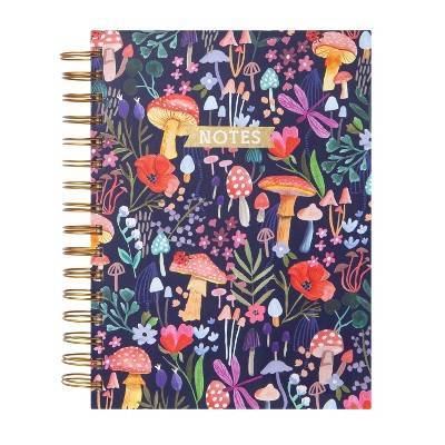 Greenroom Mushrooms Design Hard Cover Blank Journal, Multicolor