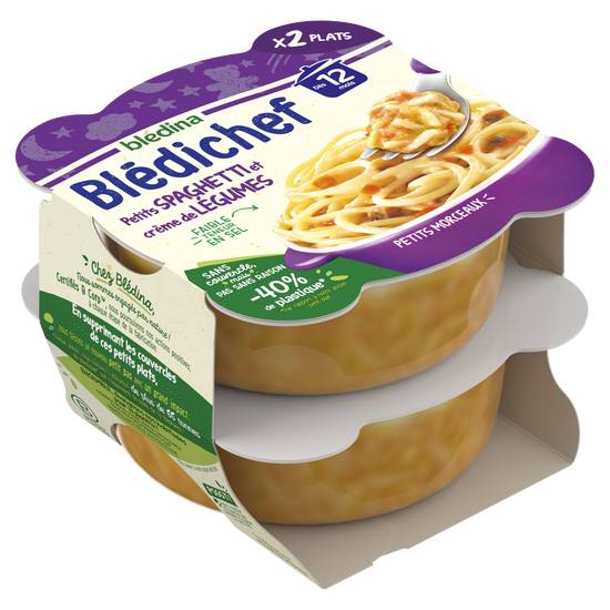 Blédina - Blédichef petits spaghetti crème de légumes dès 12 mois (2 pièces)