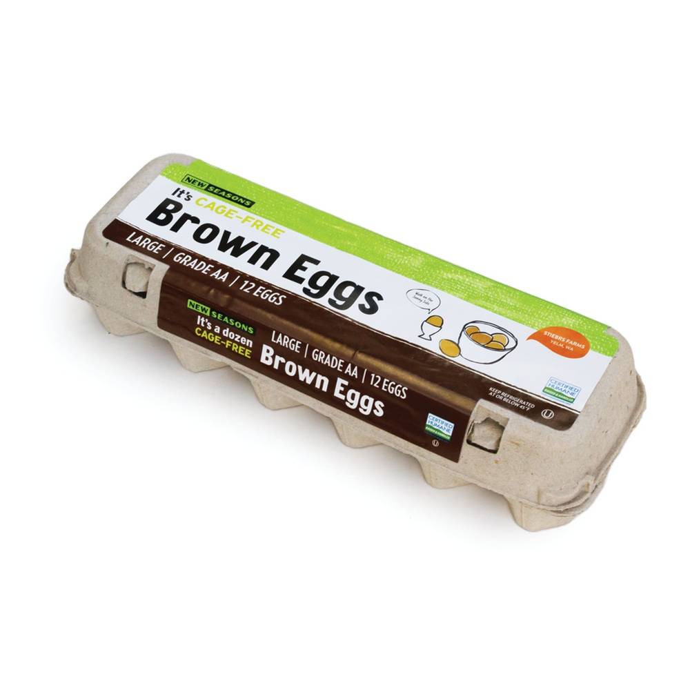 New Seasons Market Cage Free Eggs, Large, Brown (12 ct)