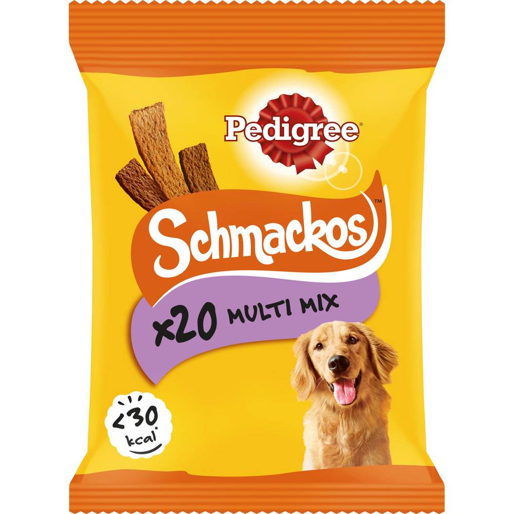 SAVE £0.20 Pedigree Schmackos Adult Dog Treats Meat Mix 20 Strips 144g