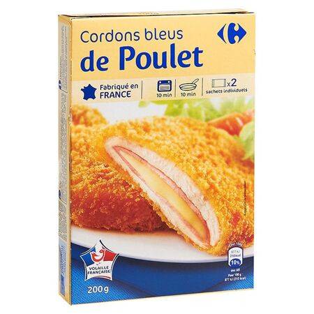 Cordons bleus de poulet CARREFOUR - la boîte de 200g