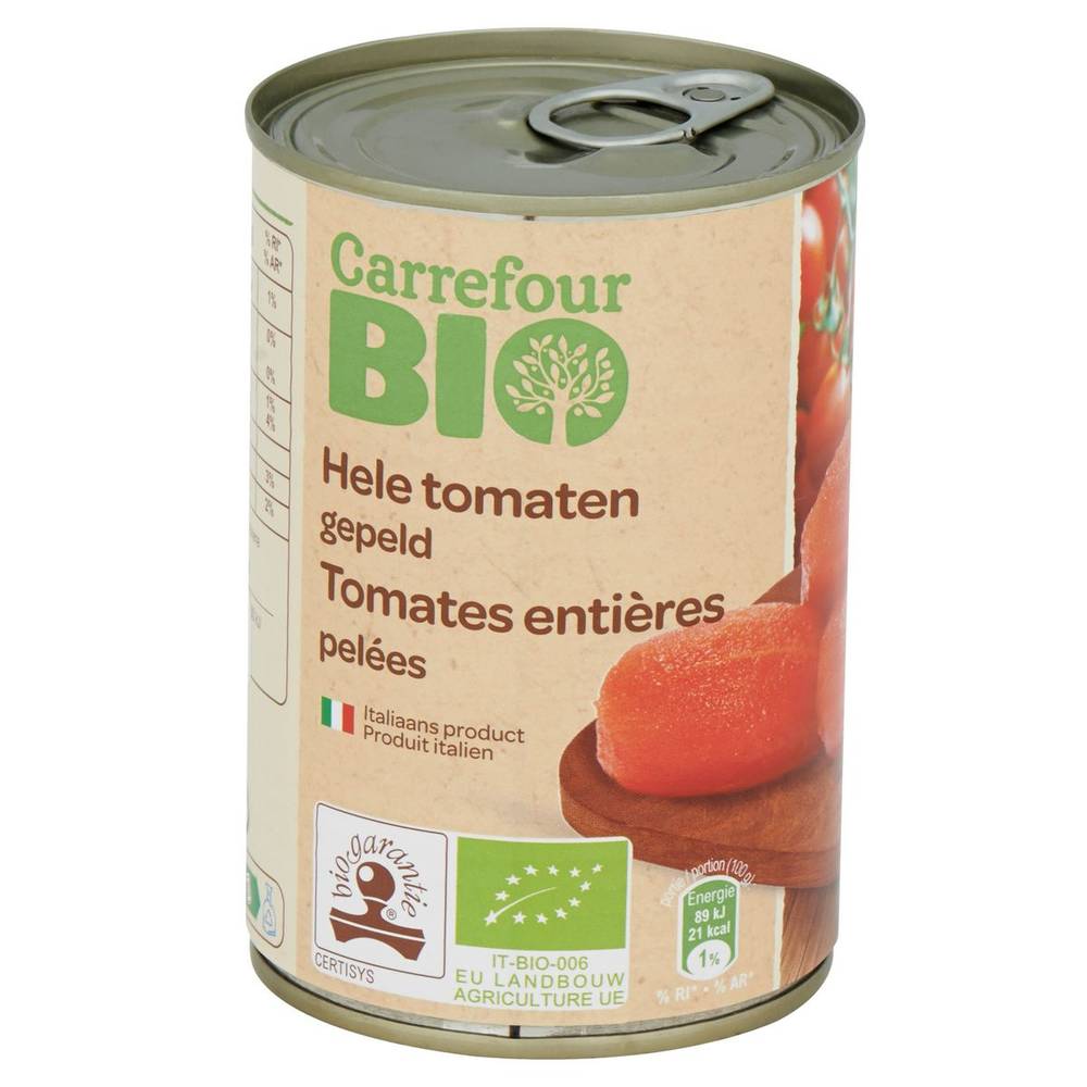 Carrefour Bio Tomates Entières Pelées 400 g