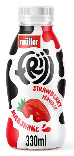 Müller Strawberry, Frijj Milkshake (330ml)