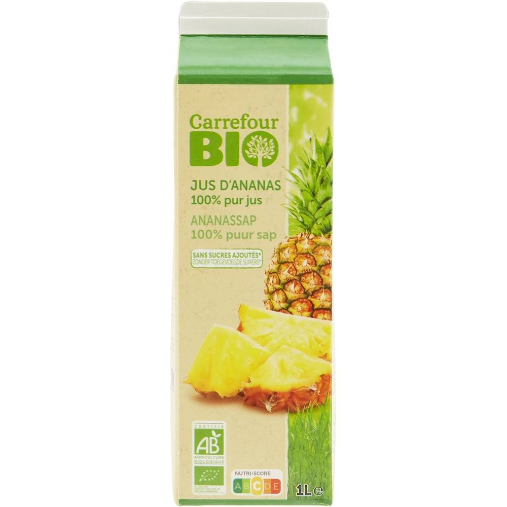 Carrefour Bio - Jus d'ananas bio 100% pur jus (1 L)