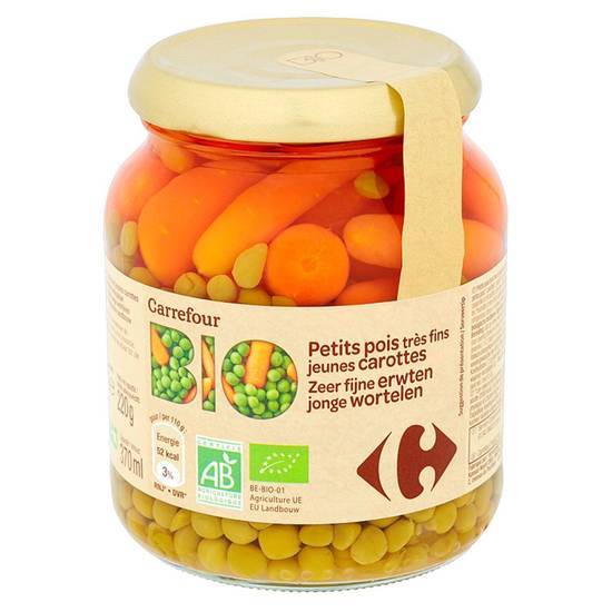 Carrefour Bio - Petits pois très fins jeunes carottes (220g)