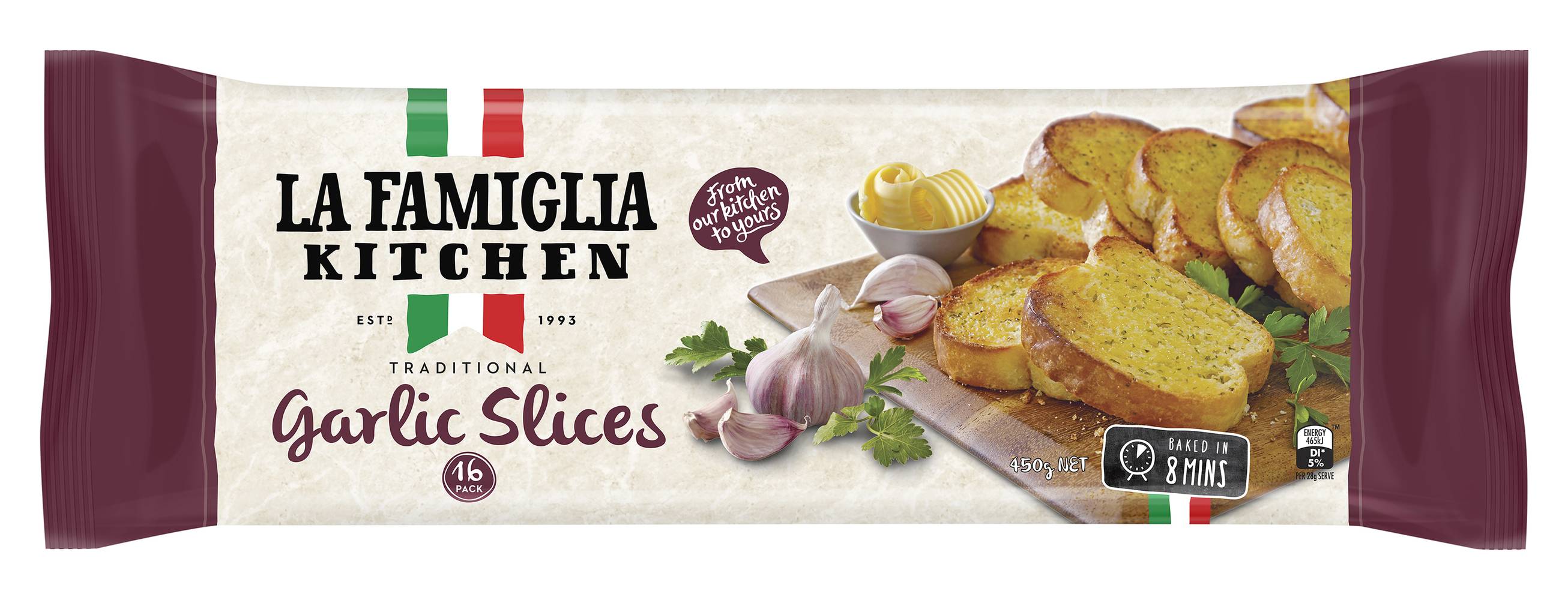 La Famiglia Garlic Bread Entertainer Slices (450g)