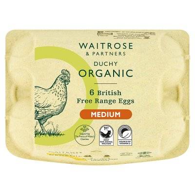 Duchy Organic British Free Range Medium Eggs (6s)