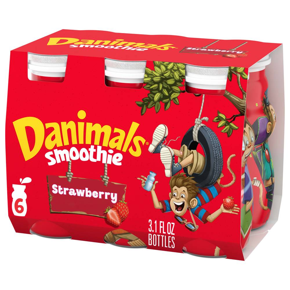 Danimals Dannon Strawberry Explosion Smoothie (18.6 fl oz, 6 ct)