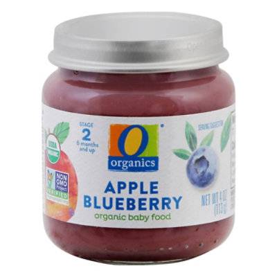 O Organics Baby Food Apple Blueberry - 4 Oz