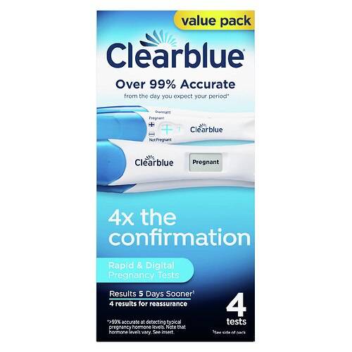 Clearblue Pregnancy Test Combo Pack Digital with Smart Countdown & Rapid Detection - 4.0 ea