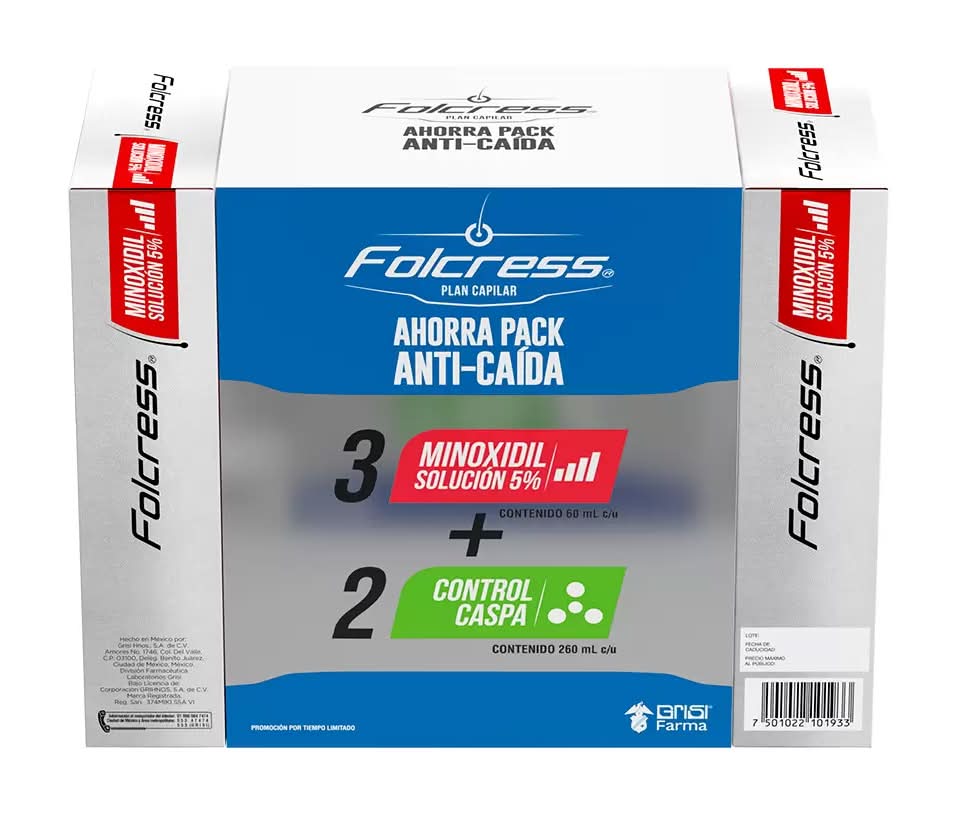 Folcress · Plan capilar anti-caída + control caspa (5 un)