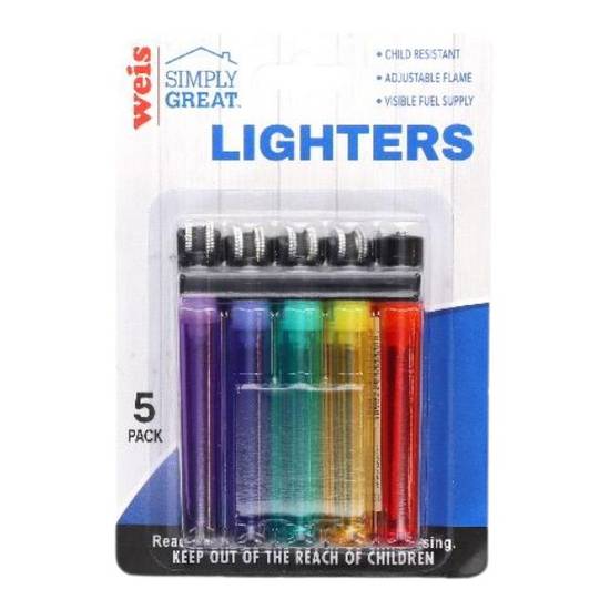 Weis Simply Great Lighter Pocket Lighter 5pk