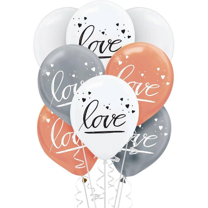 Uninflated 15ct, Navy Love Balloons