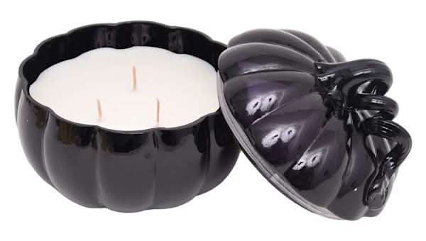 Black Glass Pumpkin Candle, 21oz