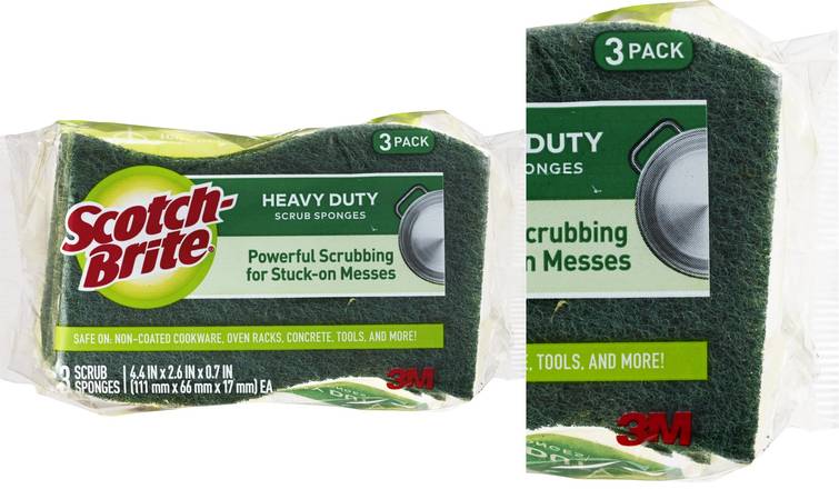 Scotch-Brite Heavy Duty Scrub Sponge, 3 Pack