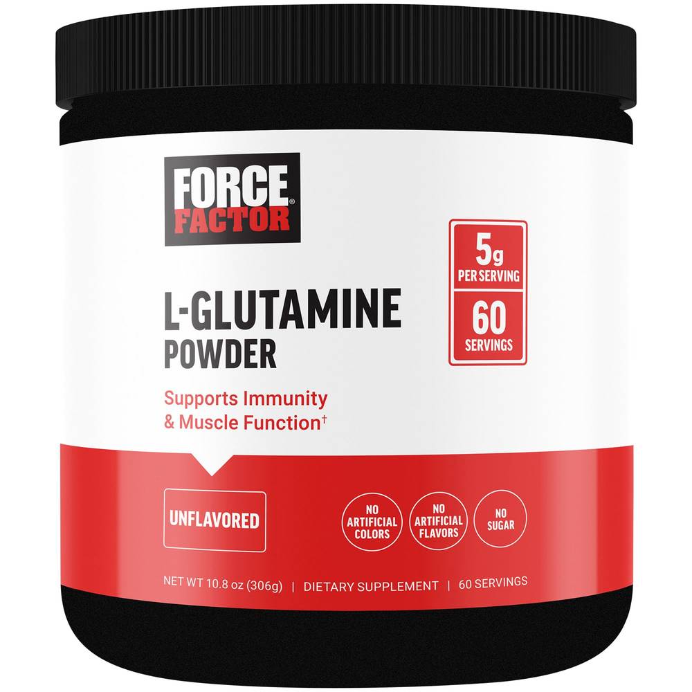 Force Factor L-Glutamine Powder, Unflavored (10.8 oz)