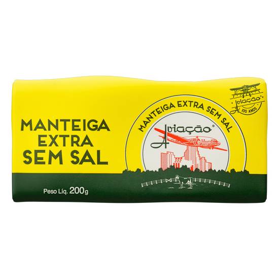 Aviação manteiga extra sem sal tablete (200 g)
