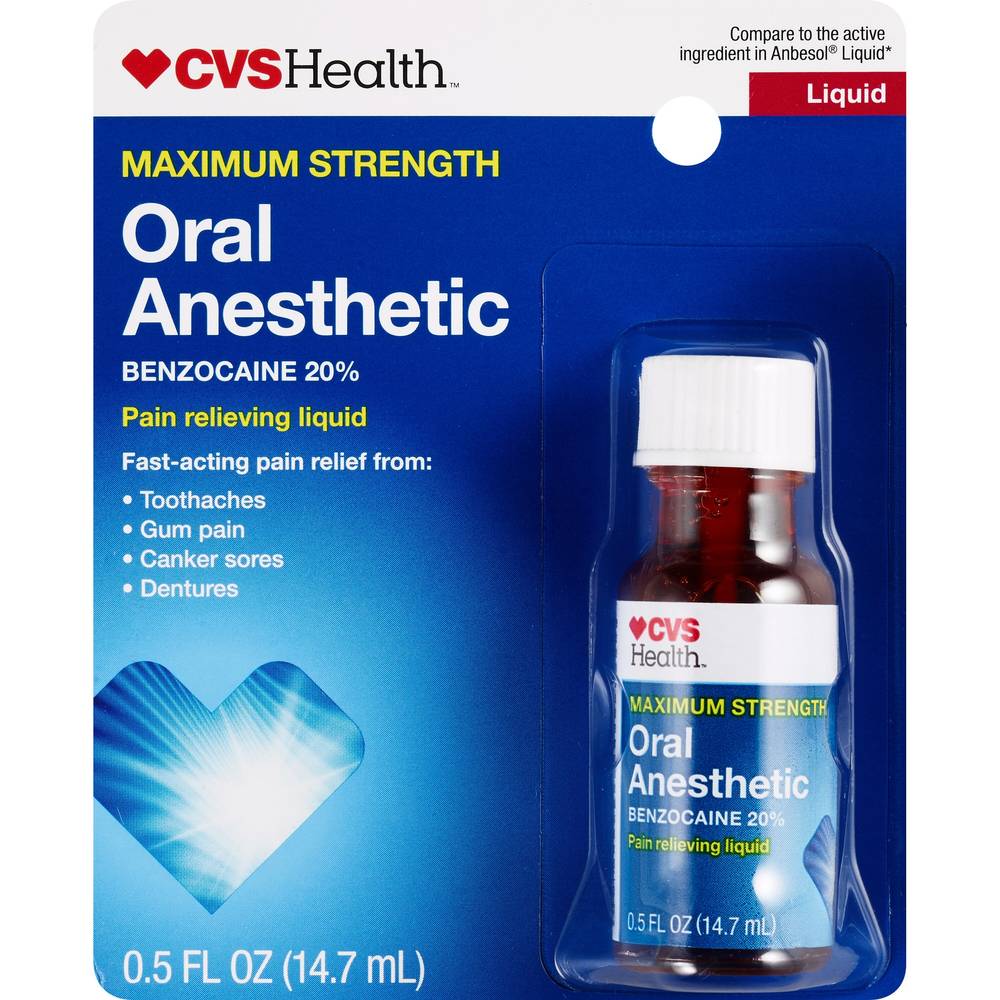 Cvs Health Oral Anesthetic, Benzocaine 20% Maximum Strength Pain Relieving Liquid