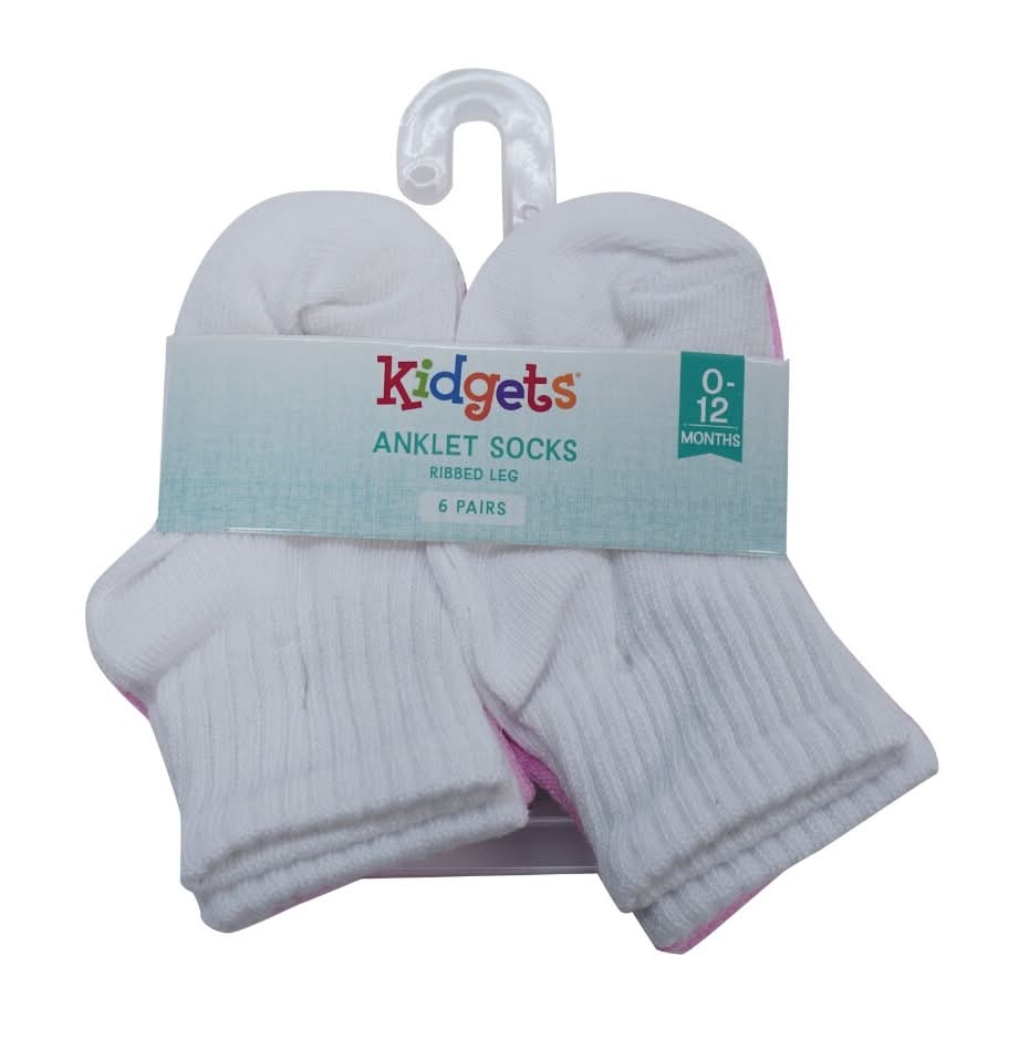 Kidgets Printed Anklet Socks (6 ct)