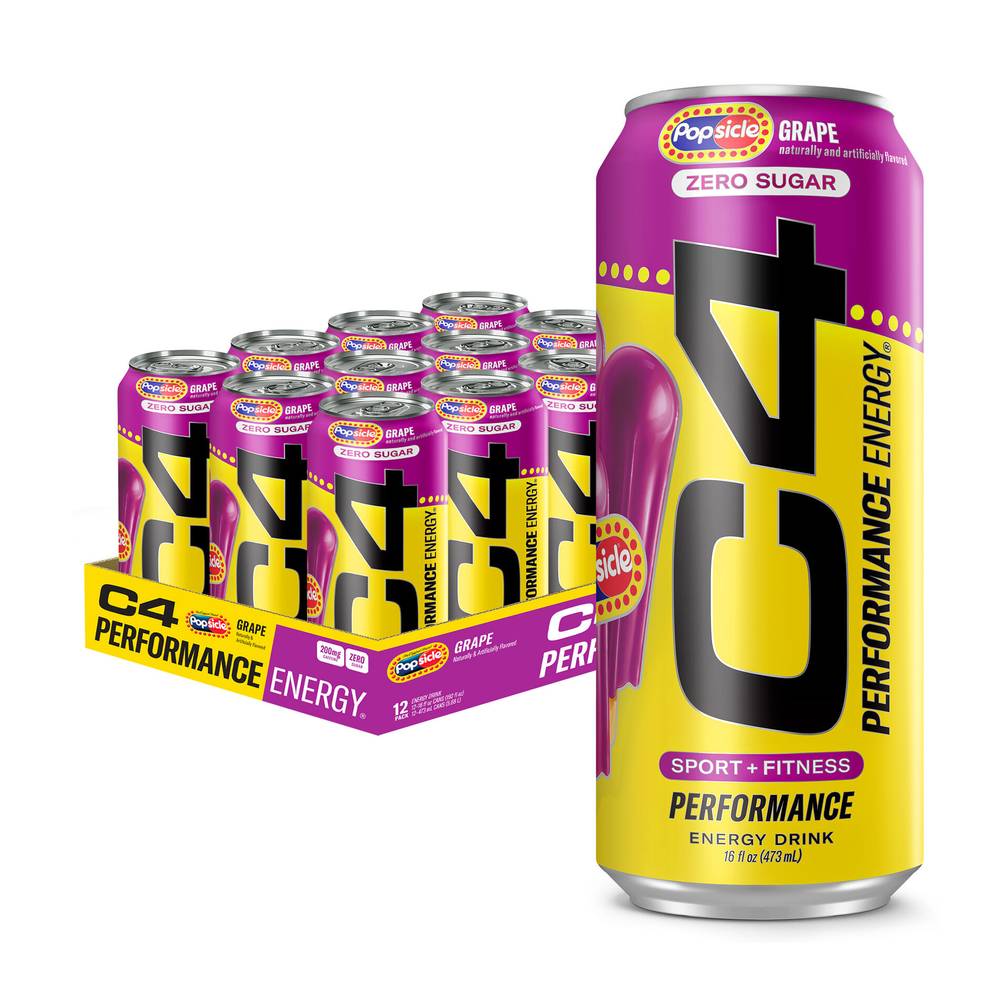 C4® Performance Energy Drink - Grape Popsicle - 16oz. (12 Cans) (1 Unit(s))