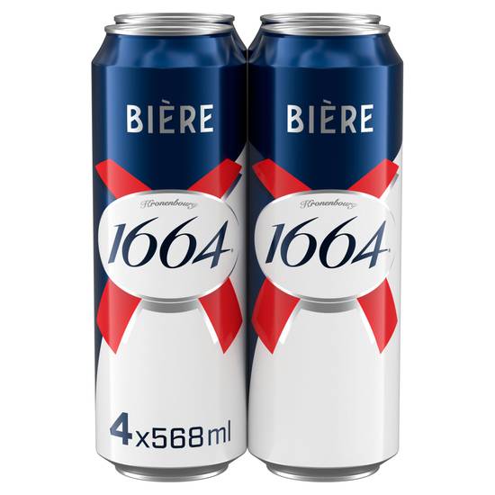Kronenbourg 1664 Lager Beer Cans 4 x 568ml Pint