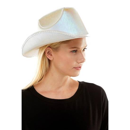 Party City Light-Up Fabric Cowboy Hat (white)