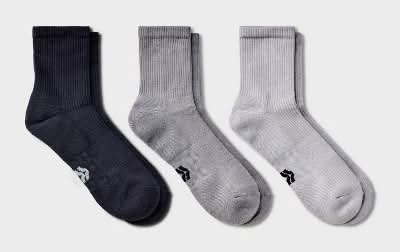 Men's 3pk Quarter Crew Socks - All In Motion™ Gray 6-12